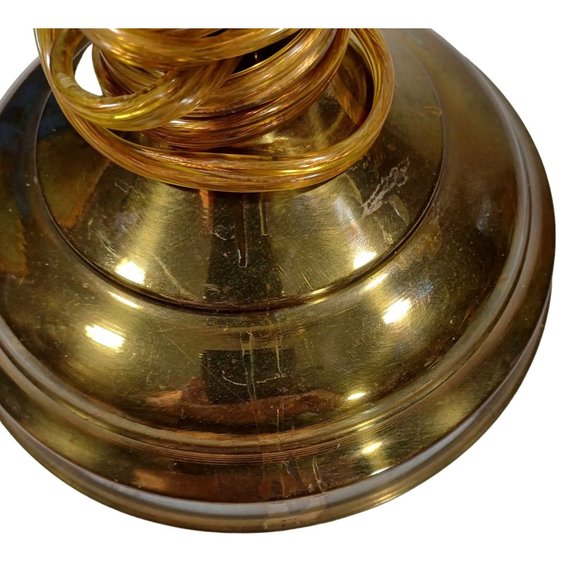 Antique Fenton Hurricane Oil Lamp Conv. Electric Iridescent Amber Shades Vintage - Picture 14 of 14